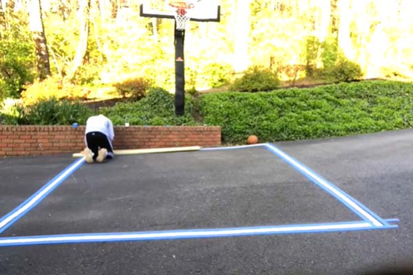 how to make a basketball court in a new driveway