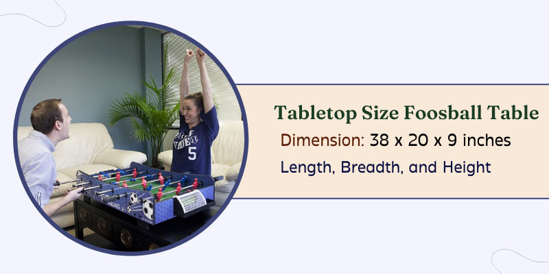 Tabletop Size Foosball Table Dimension
