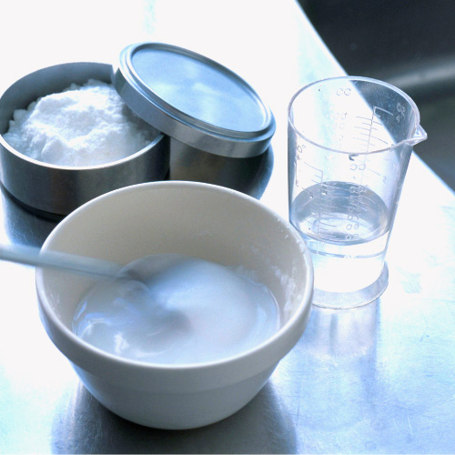 baking soda with water solution